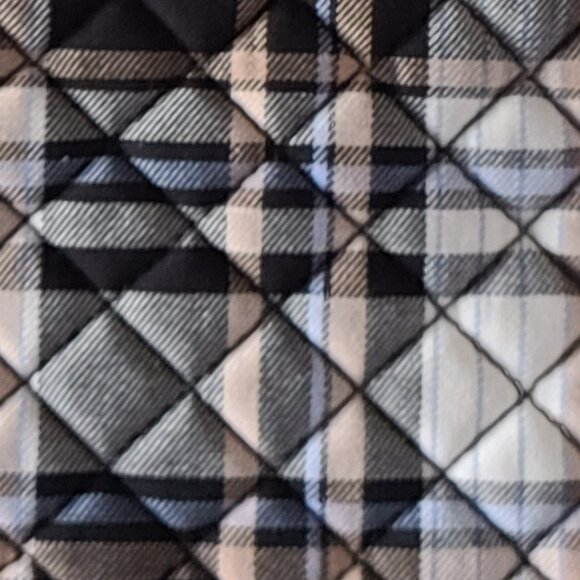 VERA BRADLEY TRIPLE ZIP HIPSTER- COZY PLAID NEUTRAL CROSSBODY (STYLE#27041-T10) - Picture 11 of 12